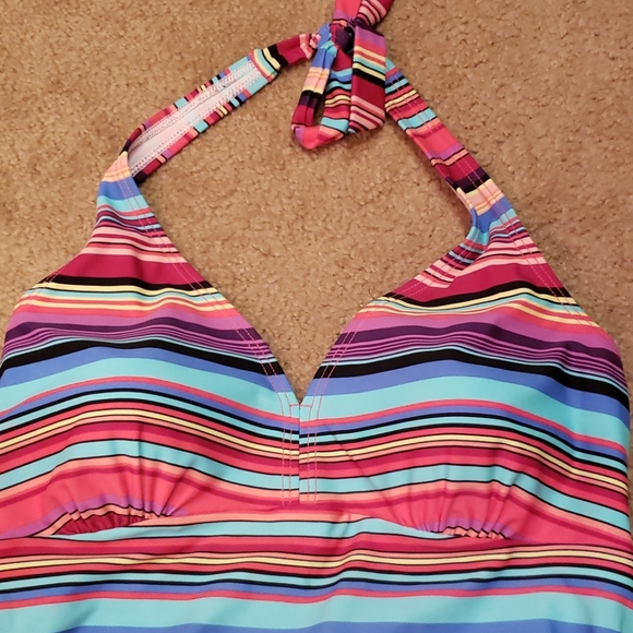 Croft and Barrow multicolor stripped tankini - Picture 2 of 5